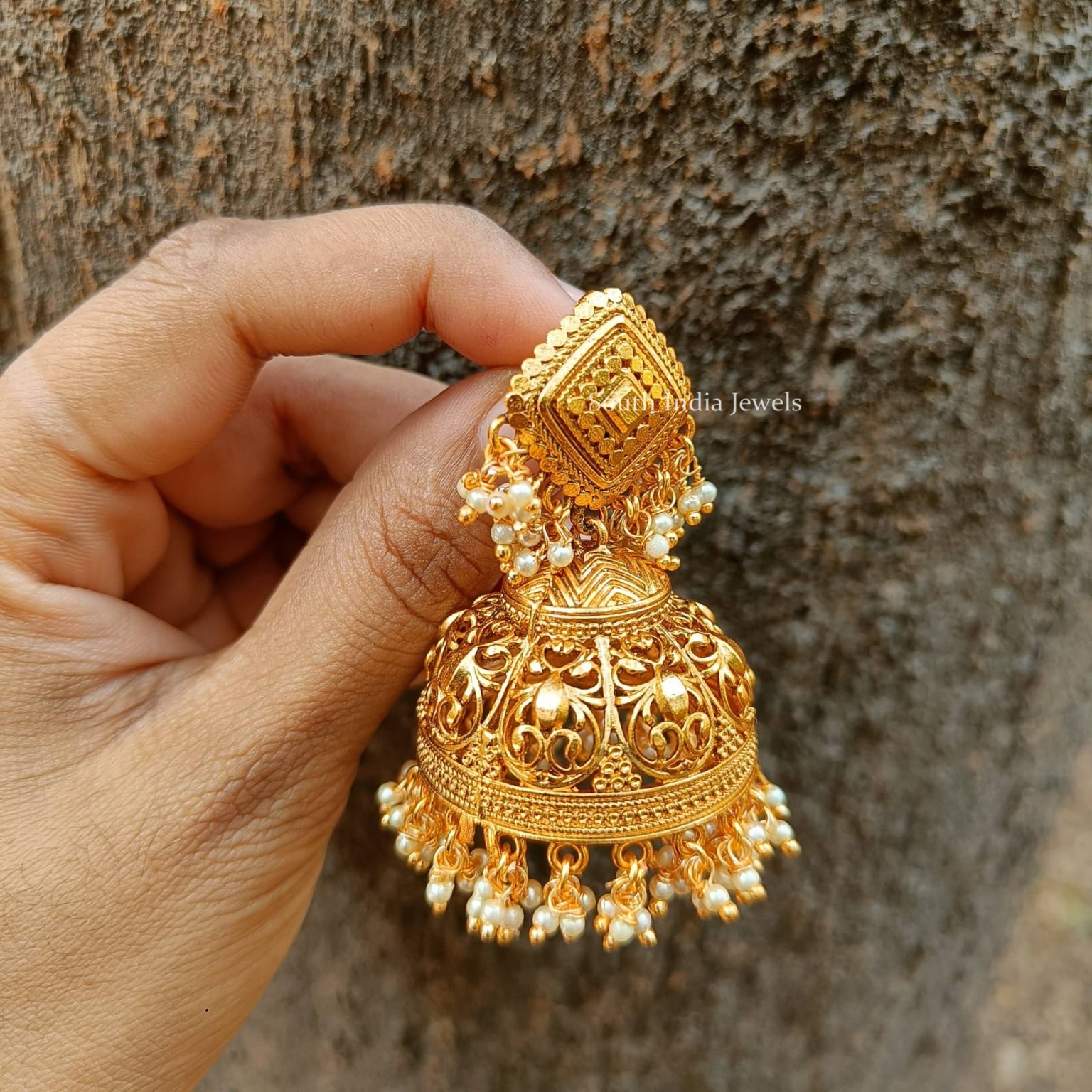 Gold Alike Design Jhumkas South India Jewels Online Shop