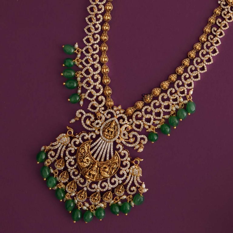 Imitation AD Stones Lakshmi Layer Haram South India Jewels