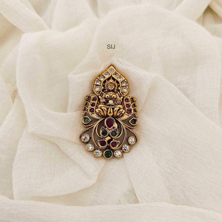 Traditional Lakshmi Devi Saree Pin South India Jewels