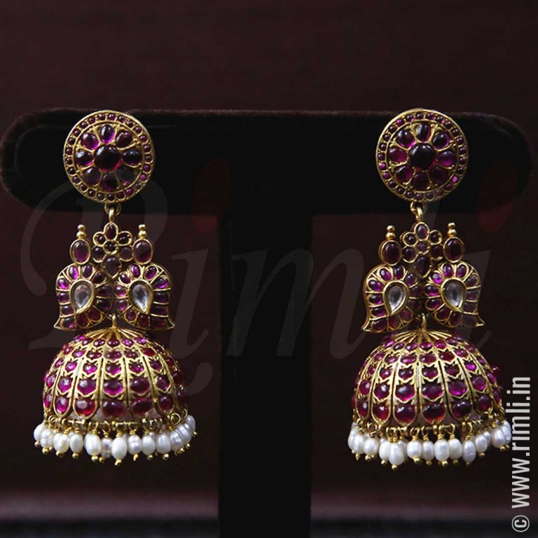 Gold Plated Mango Jhumka - South India Jewels