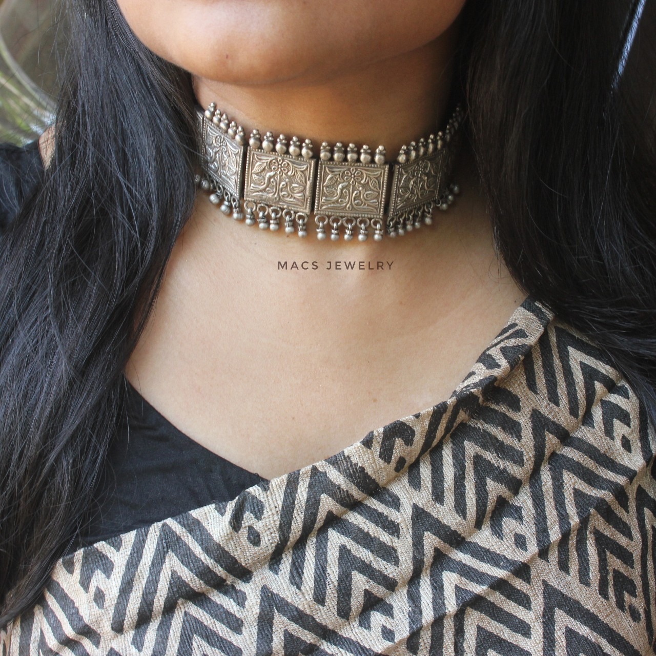 Buy Leaf Necklace, Silver Choker Necklace, Fashion Jewelry, German Silver  Indian Jewelry, Oxidised Jewellery, Oxidized Jewelry, Silver Necklaces  Online in India - Etsy