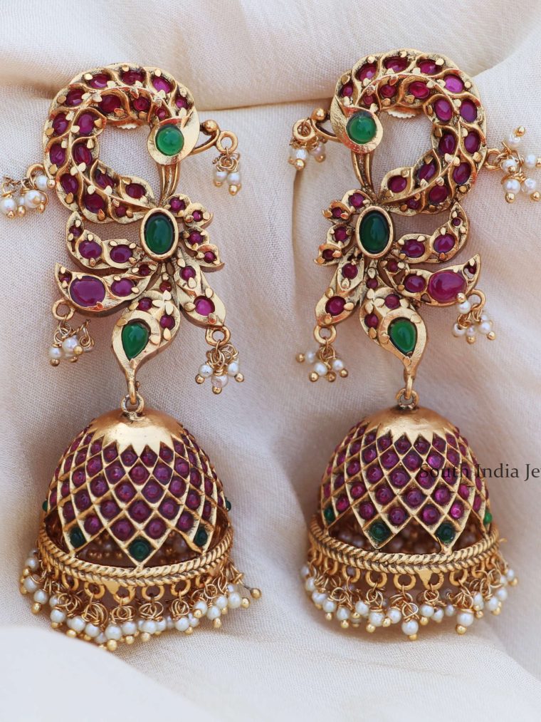 Long Statement Peacock Jhumkas