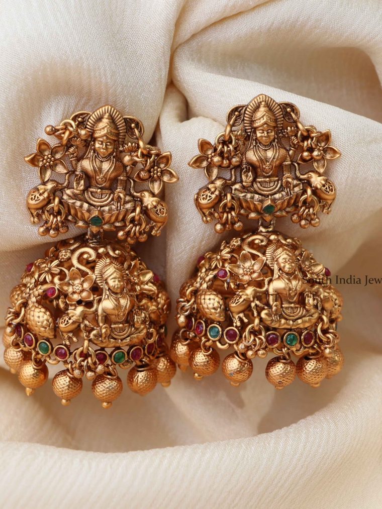 Buy Traditional Gold Design Big Jhumka Earrings Online Shopping