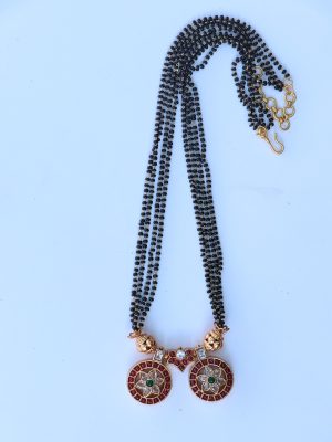 One Gram Gold Black Bead Mangalsuthra - 01