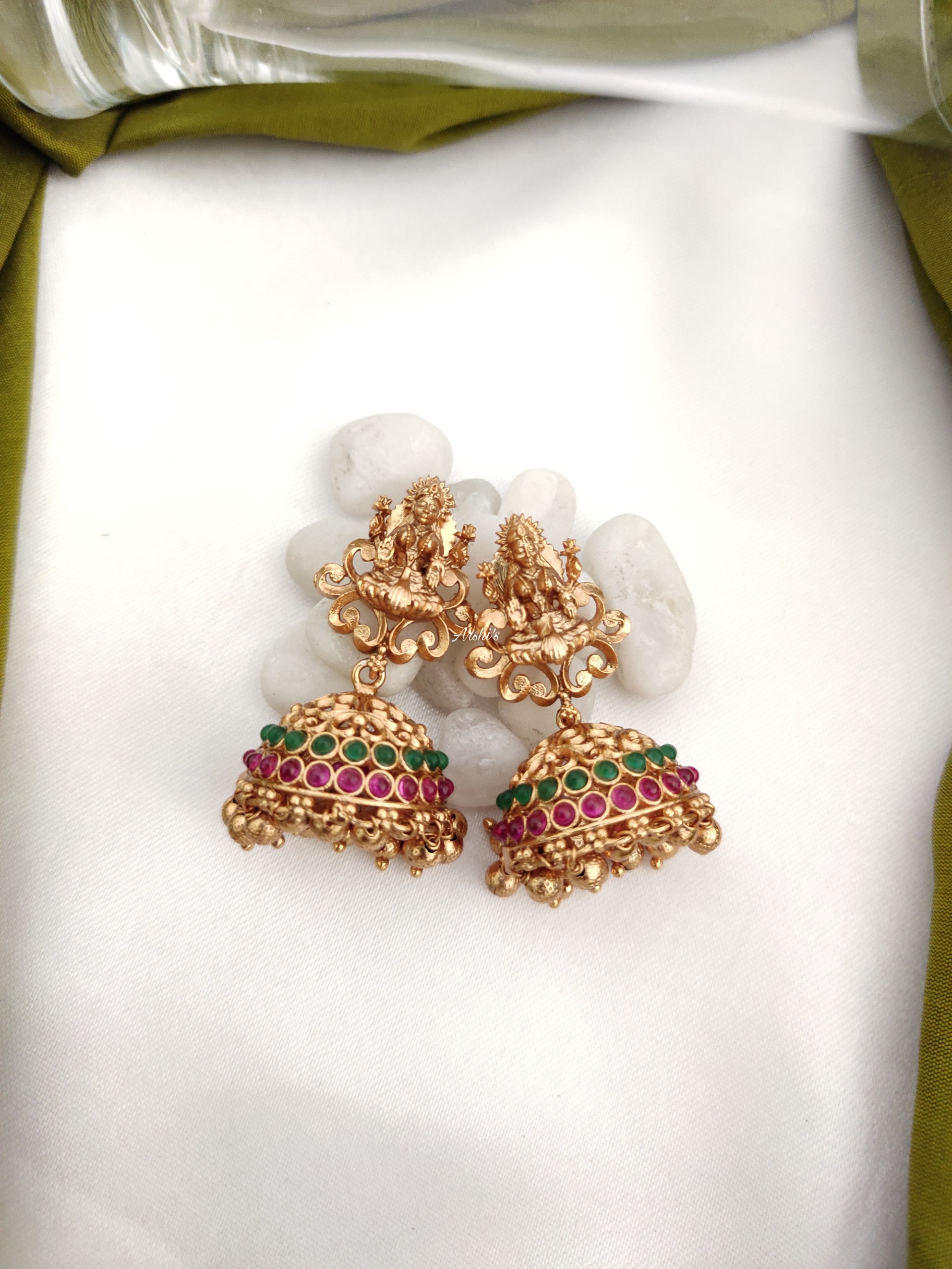 Multilayer Temple Lakshmi Necklace Set - South India Jewels