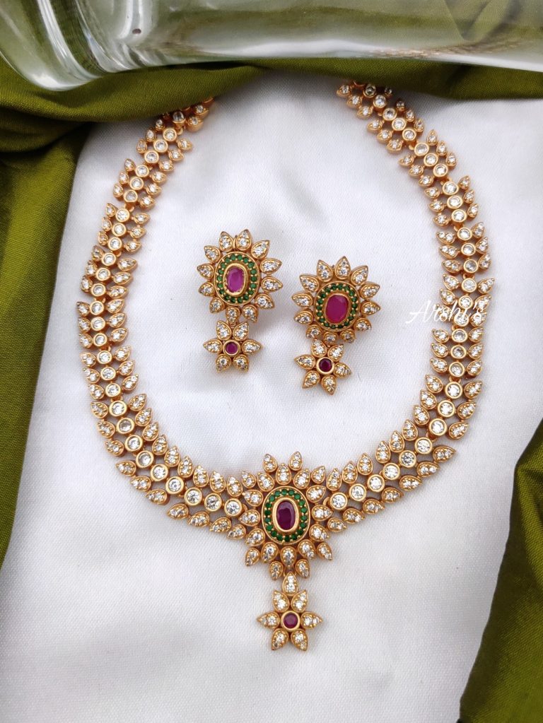 Grand Peacock Mugappu Necklace - South India Jewels
