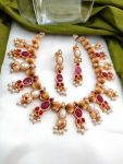 Real kemp and pearl gold bead necklace-02