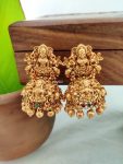 Temple Lakshmi Gold Bead Jhumkas-01
