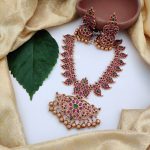 Bridal Red and Green Kemp Stone Necklace-02