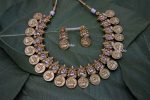 AD Stone Ganesha with Lakshmi Coin Necklace-01