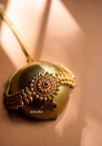 Pretty Floral Chakra Pendant Choker - South India Jewels