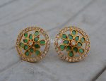 Traditional Royal Look Kemp and Green Ear Studs-02