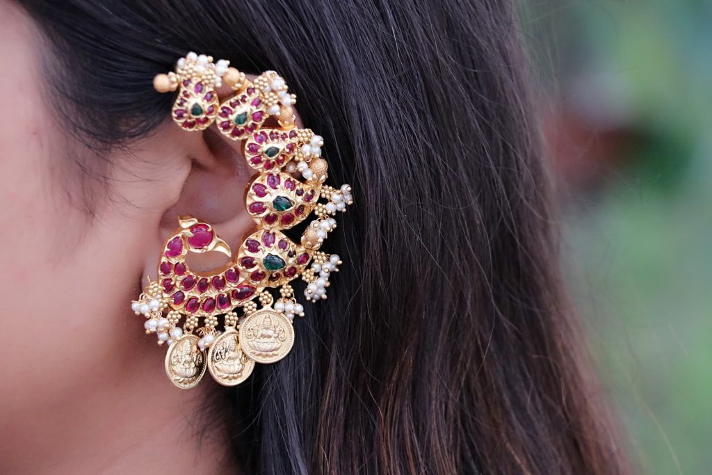 Traditional Bridal Peacock Vintage Ear Cuff