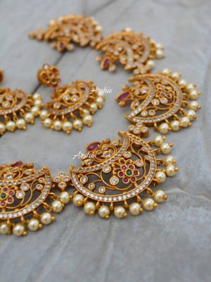 Beautiful Moon Design Chandbali Necklace-04