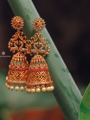 Bridal Matte Designer Jhumkas-01