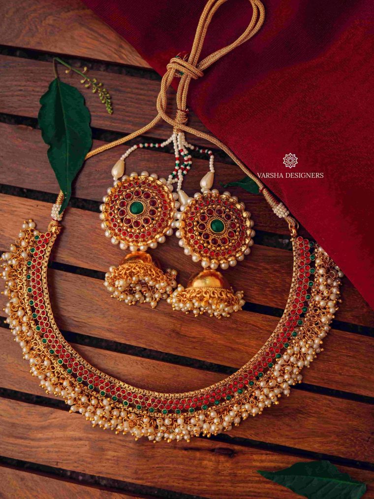 Designer Cluster Pearl Necklace-01