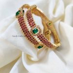 Gorgeous Gold Look alike Pink & Green Stones (3)