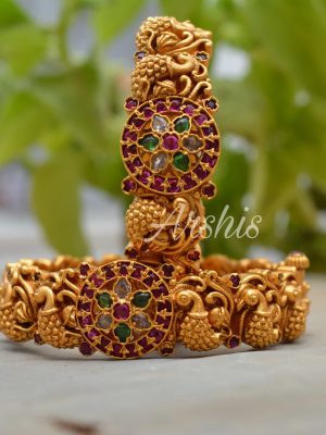 Handcrafted Temple Work Nagas Bangles-01