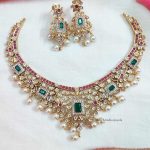 Imitation AD Matte Ruby & Green Stone Necklace (3)