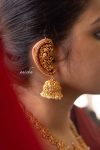 Matte Gold Finish Statement Peacock Ear Cuff Jhumkas-02