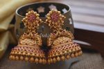 Matte Pure Ruby Peacock Jhumka-02