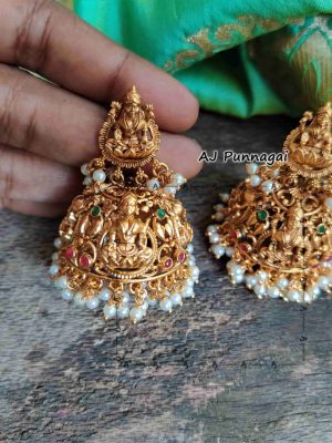 Premium Quality Temple Lakshmi Jhumkas-02