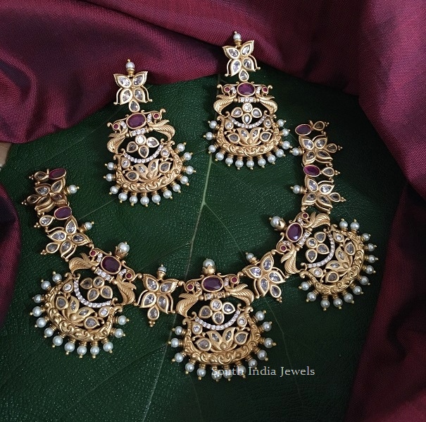 Exclusive Peacock Design Chandbali Necklace