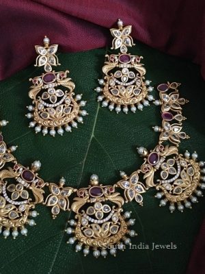 Exclusive Peacock Design Chandbali Necklace