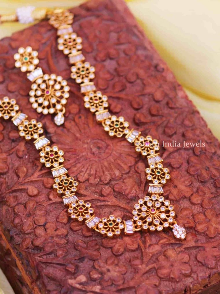 Stunning AD Stone Necklace with Earrings