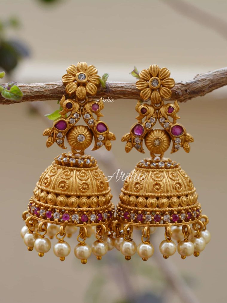 Beautiful Antique Matte Finish Jhumka