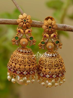 Beautiful Antique Matte Finish Jhumka