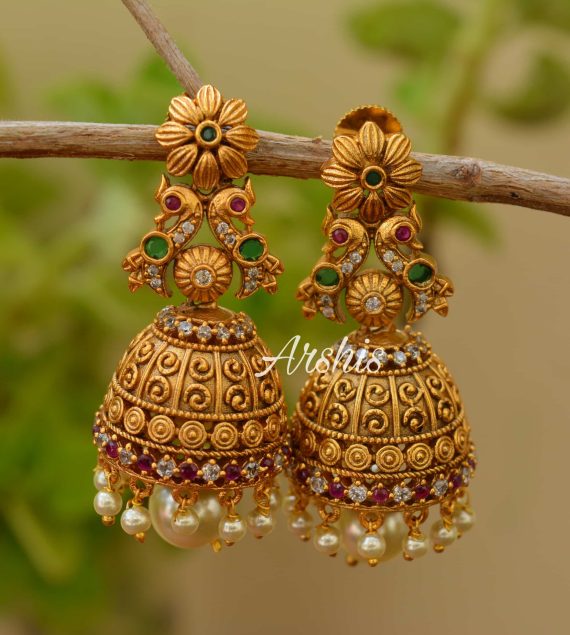 Beautiful Antique Matte Finish Jhumka