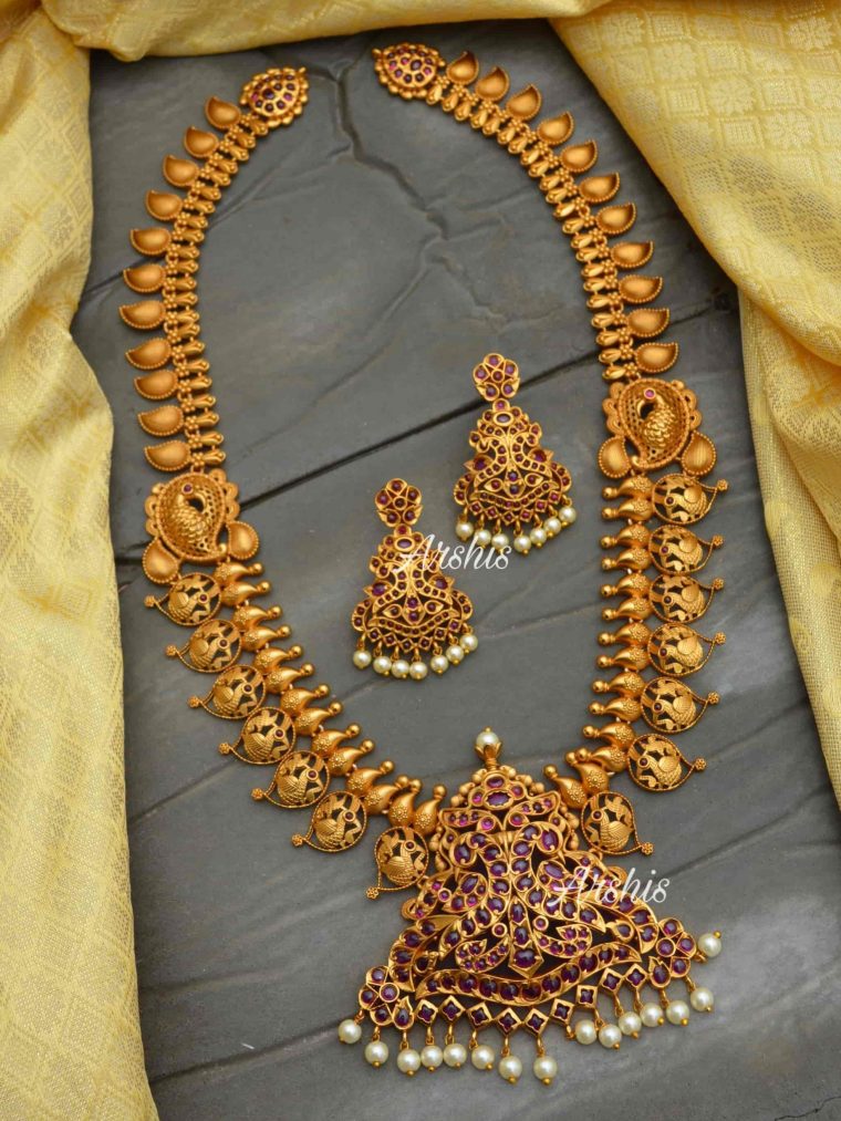 Trendy Sparkling Matte AD Haram - South India Jewels
