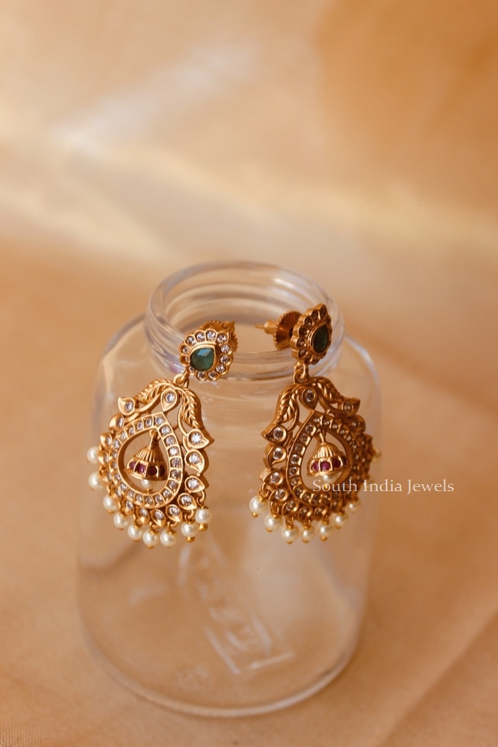 Beautiful Bridal Wear Choker with Earrings - South India Jewels