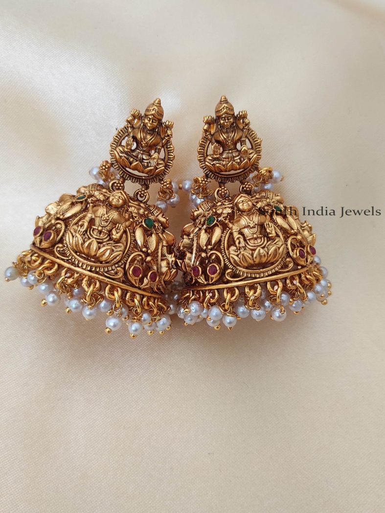 Bridal Style Temple Lakshimi Jhumka-01