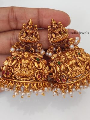 Bridal Style Temple Lakshimi Jhumka-02