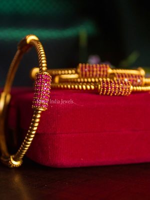 Elegant Pure Ruby Work Bar Bangles-01