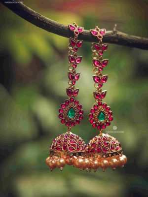 Gorgeous Rich Ruby Design Cut Jhumka-01