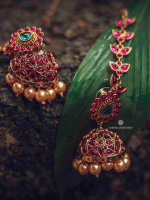 Gorgeous Rich Ruby Design Cut Jhumka-02