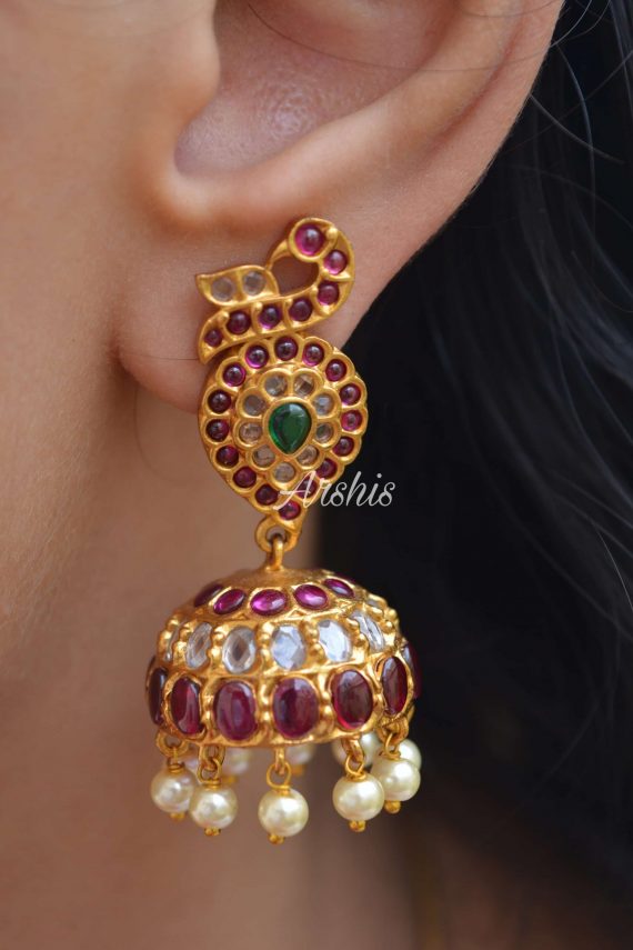 High Quality Exclusive Peacock Jhumka - South India Jewels
