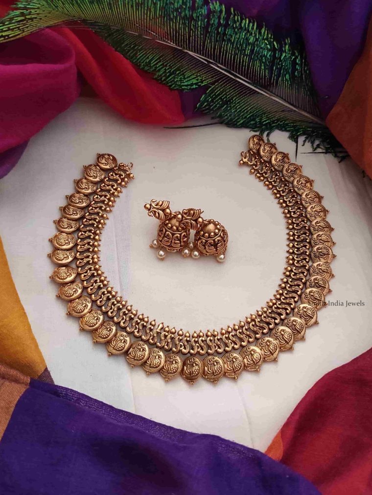 Kerala Style Antique Coin Necklace-01