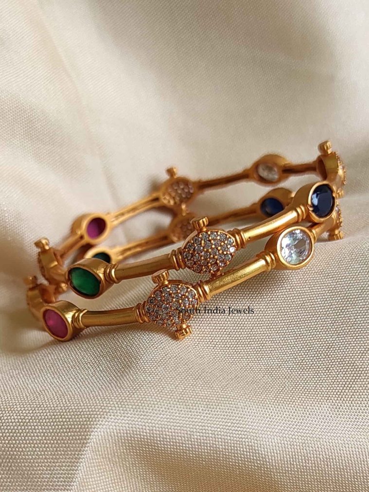 Simple & Elegant Navarathna Stone Bangles-02