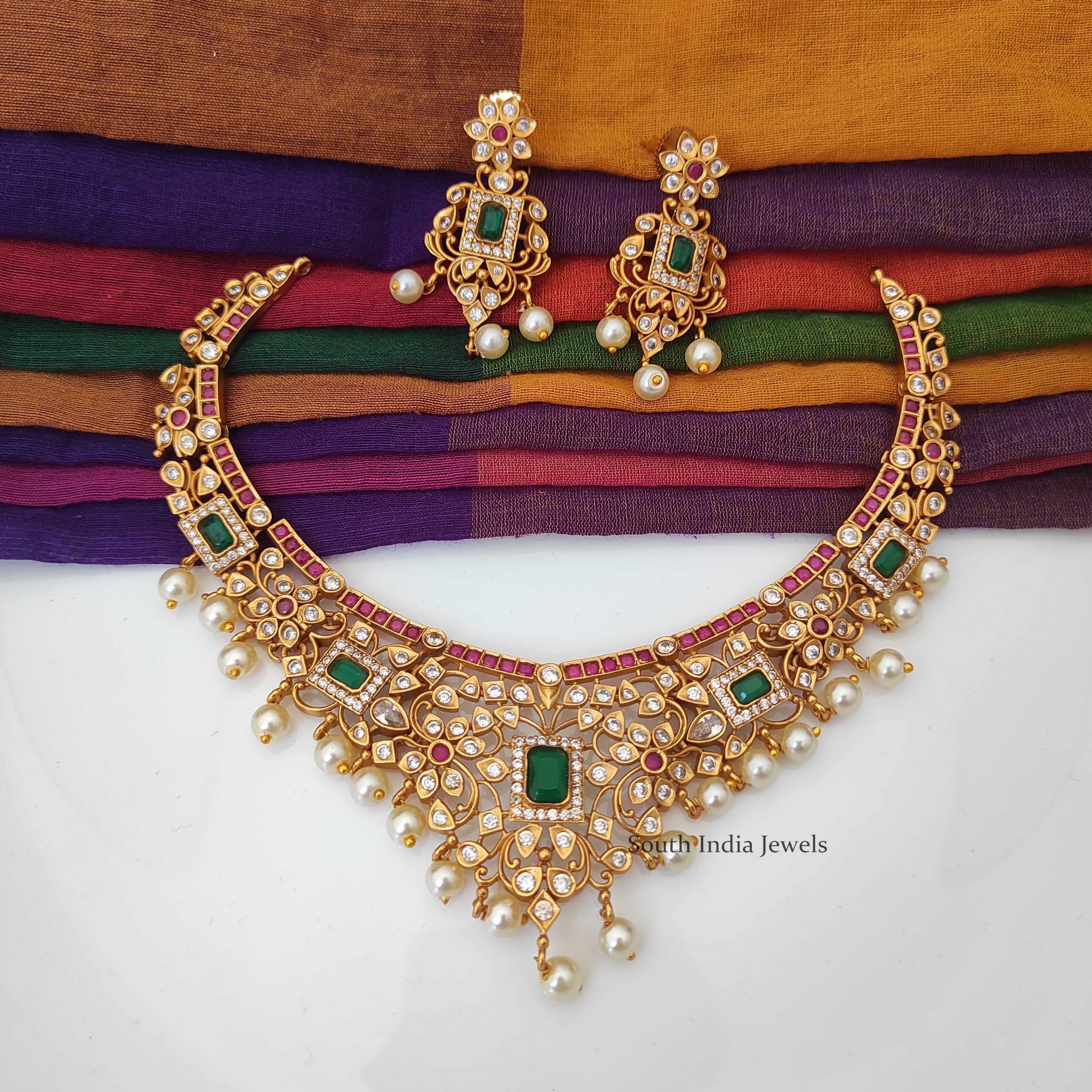 South Indian Ruby & Emerald Necklace-01