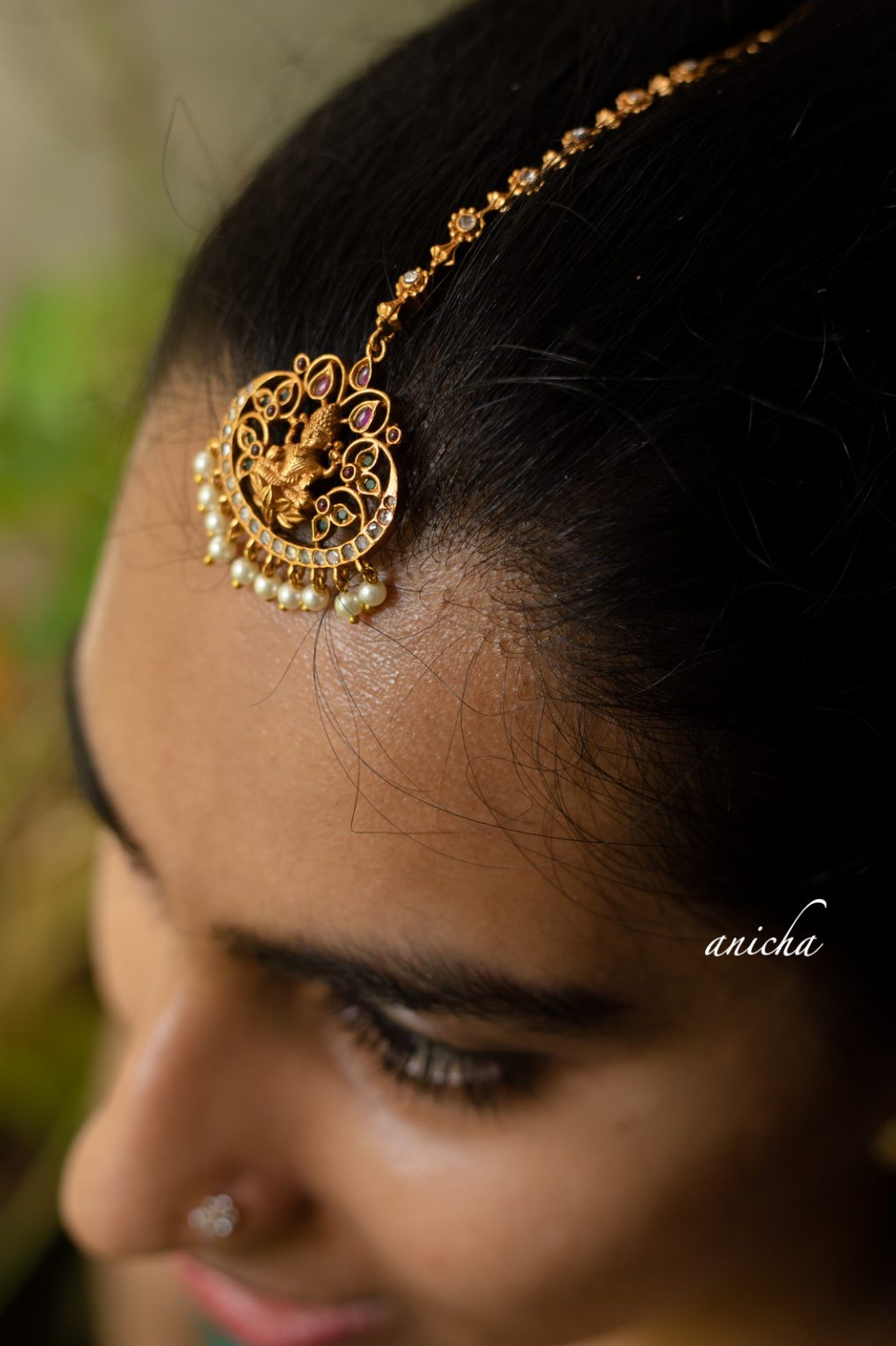 Traditional Lakshmi Maang Tikka - South India Jewels