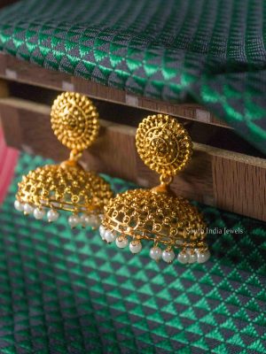 Traditional Pure Matte Finish Dot Jhumka-01