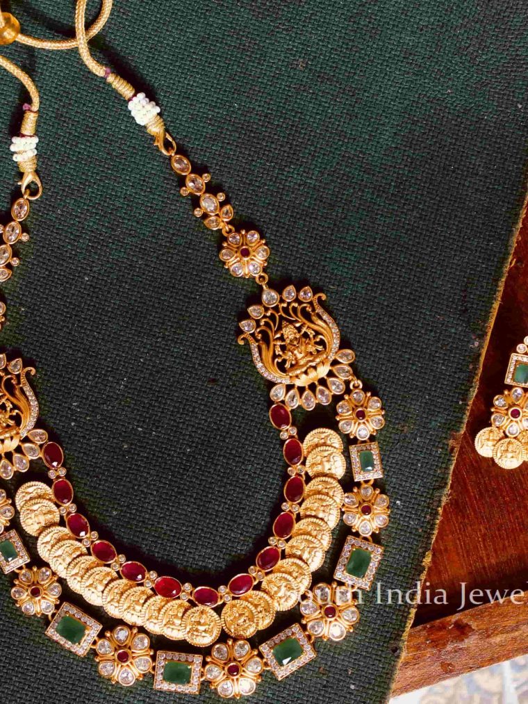 Trendy AD Stone Lakshmi Coin Necklace-01