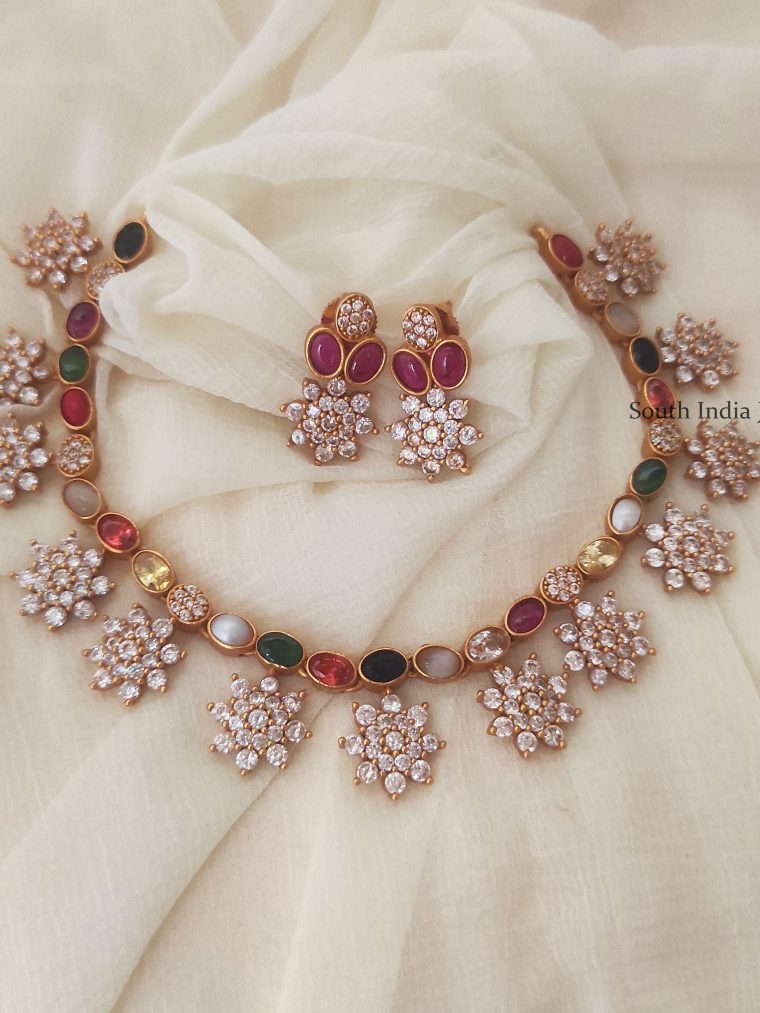 Trendy Designer Navarathna Necklace