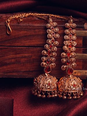 Beautiful Imitation Jhumkas with Chain-02