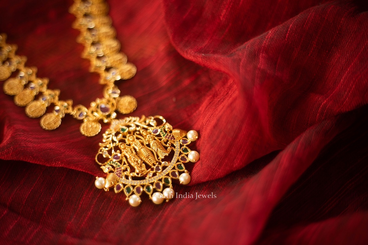 Beautiful Ram Parivar Matte Finish Necklace - South India Jewels