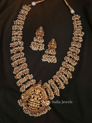 Bridal Lakshmi Pearl Long Haram-01